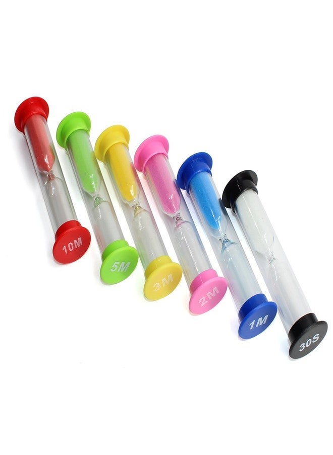 Linble Multicolor Sandglass Timers - Small Colorful Sandglass Sand Clock Colored Timer Suit 30sec1min2mins3mins5mins10mins (6pcs) Mini Toy Hourglass Set for Kids at Home and School - Image 3